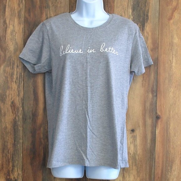 "BELIEVE IN BETTER" Women's Short Sleeve Tee Tshirt Gray XXL - Picture 1 of 3